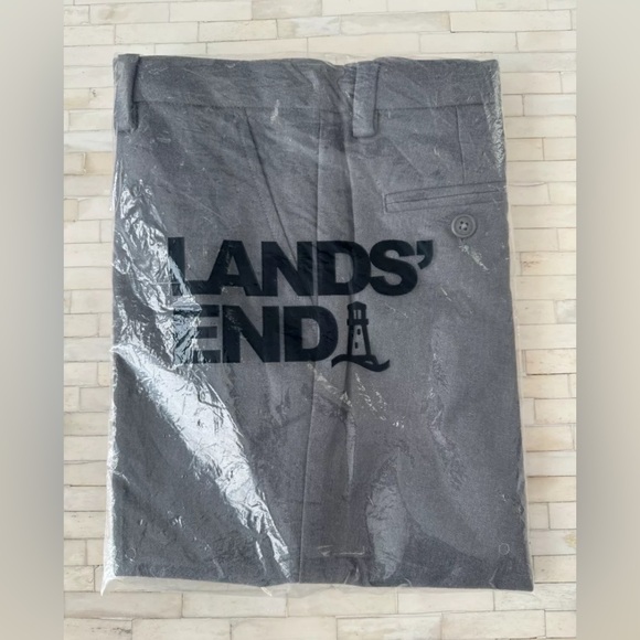 Lands End Girls Uniform Pants, Gray, Size 14 - No hem (32 Length) - Brand New - Picture 1 of 3